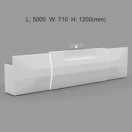 LED Reception Counter with Wood and Privacy Panel for Salons
