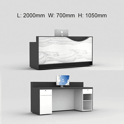 Marble Reception Desk with Privacy Shield for Spas
