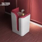 Small Quartz Reception Counter with Red Edge Design