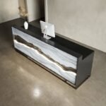LED Marble Desk with Mountain Cut Design for Salons