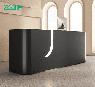 Black Reception Counter with LED for Beauty Salons
