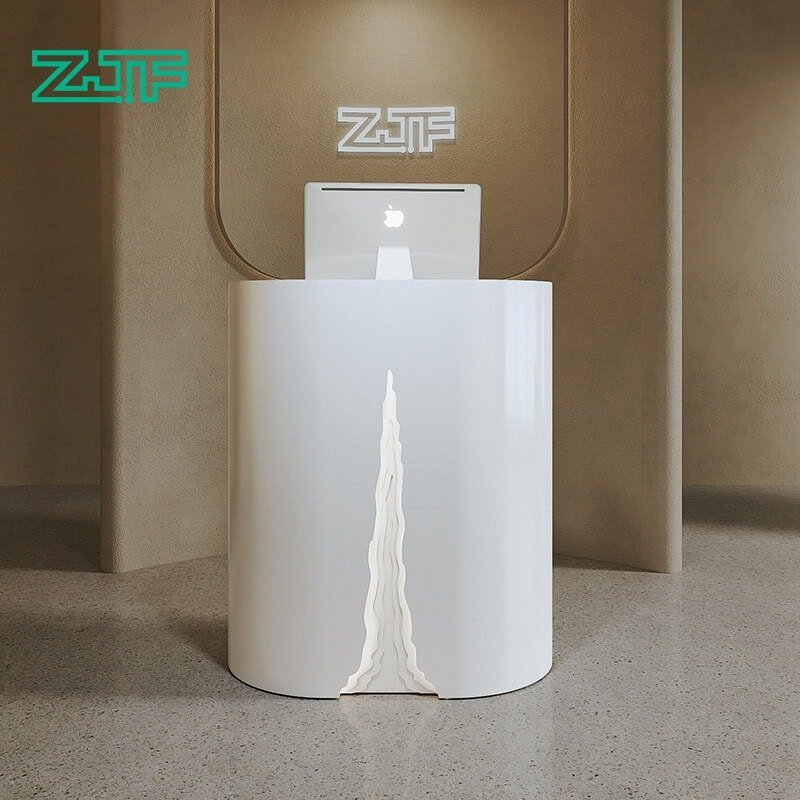 Modern Curved Office Reception Counters Arne Salon Small Reception Desk