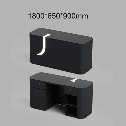 Black Reception Counter with J LED Light