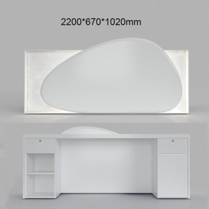 Modern Front Desk with Cobble Shape and LED Lighting