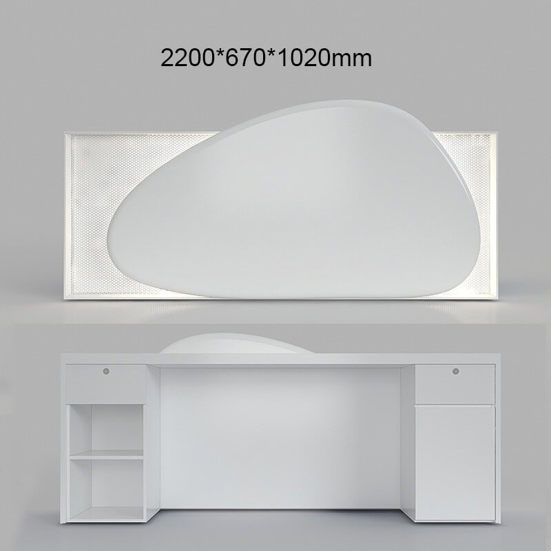 Modern Front Desk with Cobble Shape and LED Lighting