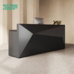 Black diamond reception desk custom for beauty salons