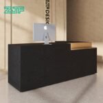 Black wood reception desk for offices and hotels