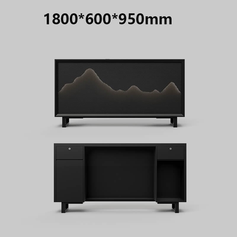 Reception Desk for Hair Salons with Modern Black Finish
