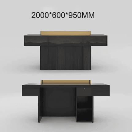 Reception Counter with Black Woodgrain Finish