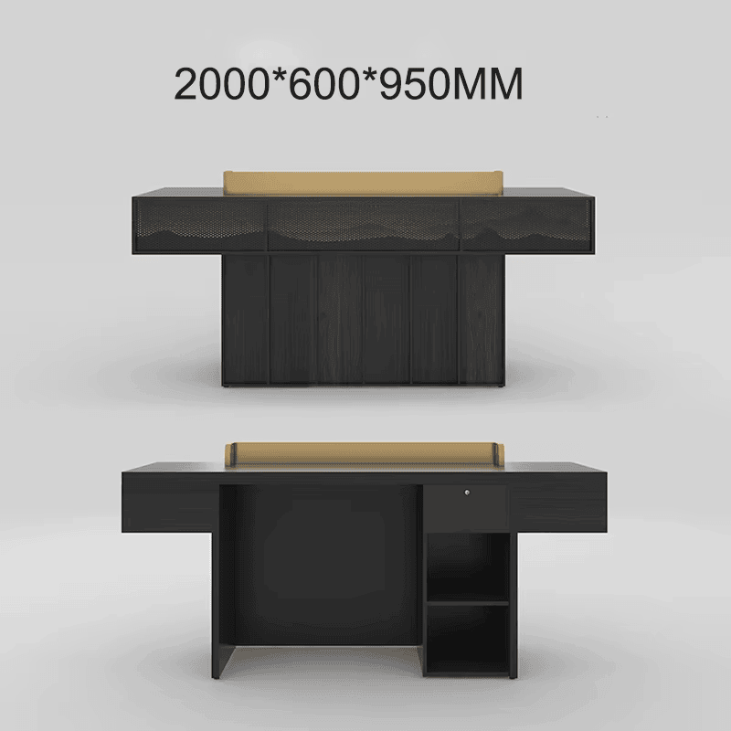 Reception Counter with Black Woodgrain Finish
