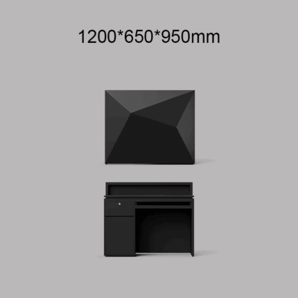 Black diamond shaped desk for salons and offices