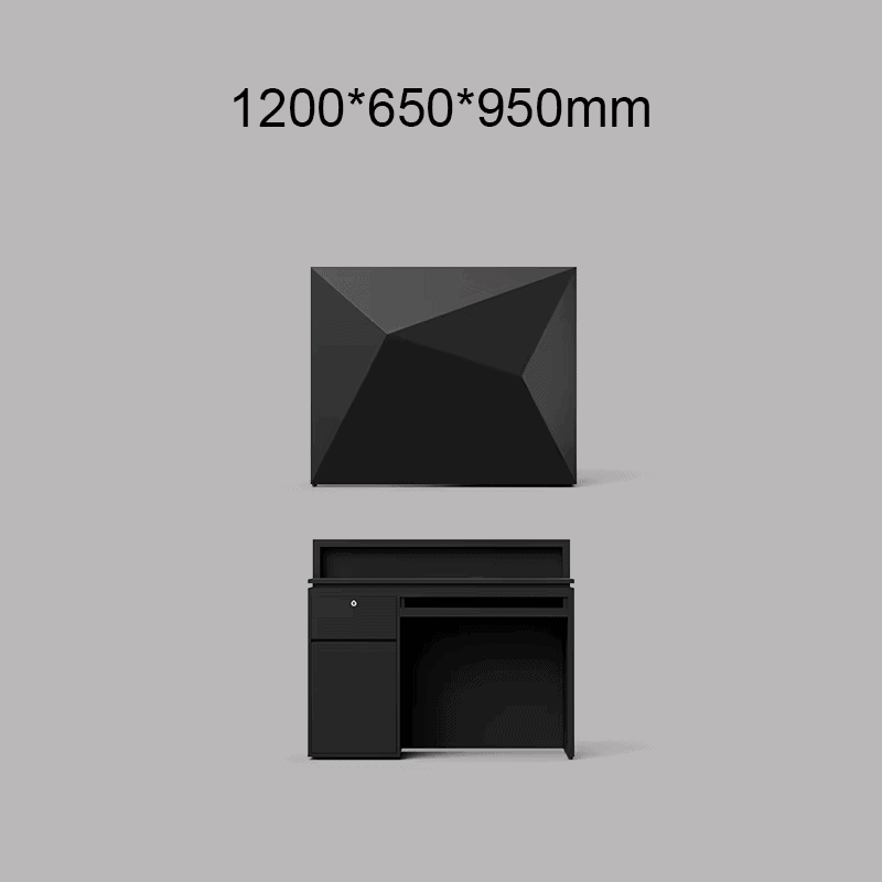 Black diamond shaped desk for salons and offices