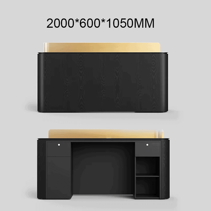 Black Reception Counter for Compact Beauty Spaces