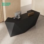 Black diamond reception desk wood custom for offices