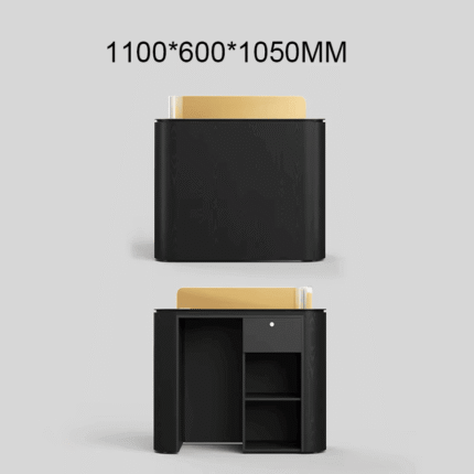 Black Reception Counter with LED for Small Studios