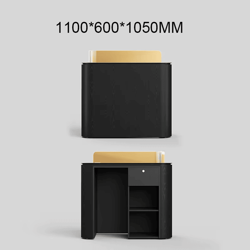 Black Reception Counter with LED for Small Studios