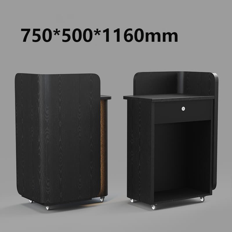 Compact Black Reception Desk for Small Retail Spaces