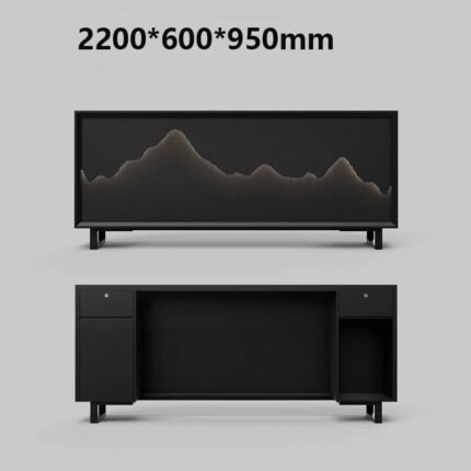 Reception Desk with Black Wood Finish for Retail Stores