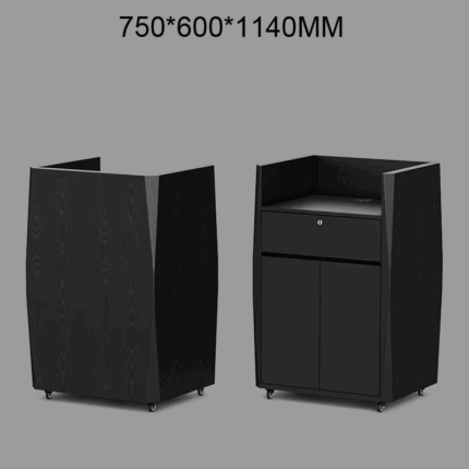 Portable Black reception desk on Wheels