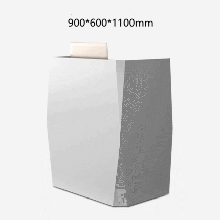 White minimalist reception counter for nail salons