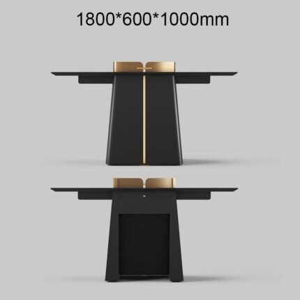 Black Reception Desk for Spacious Office Spaces