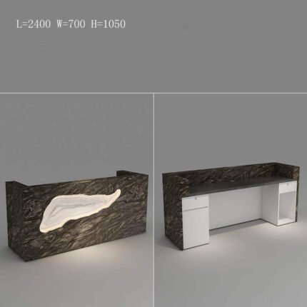 Reception Desk with Black Marble for Nail Studios