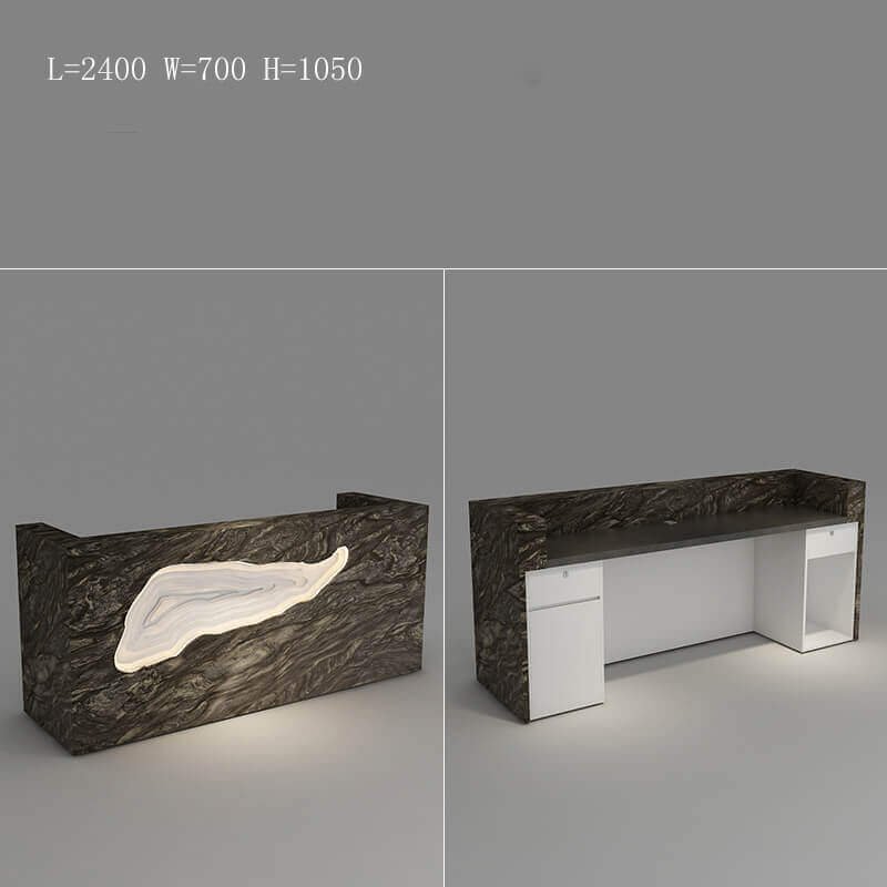 Reception Desk with Black Marble for Nail Studios