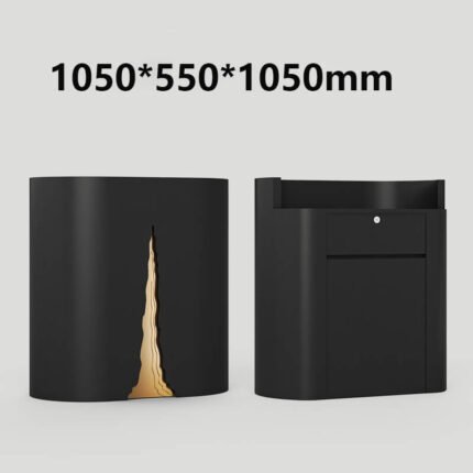 Black Reception Desk with Minimalistic LED Strip