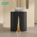 Small Reception Counter with Black Marble Finish