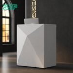 Movable white reception desk curved and diamond options