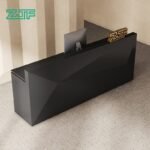 Custom black reception desk for beauty salons and offices