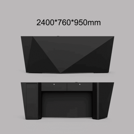 Black custom diamond shaped desk for hotels