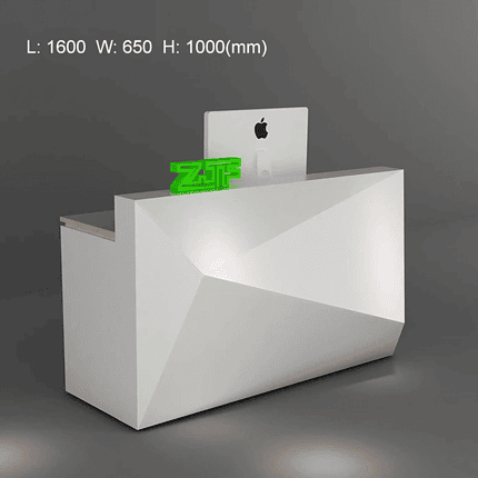 White diamond shaped desk wood custom design