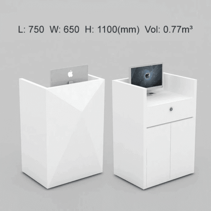 Nail Bar Diamond Small White Reception Desk