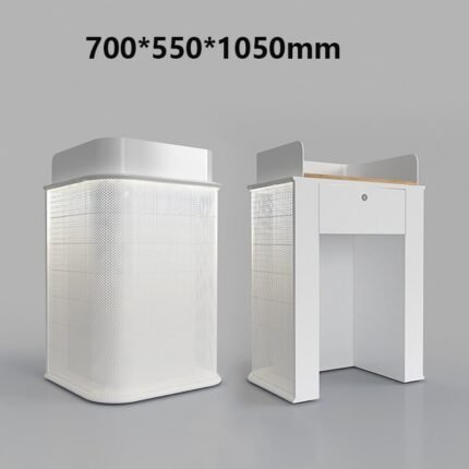White Reception Counter with LED Lighting for Offices