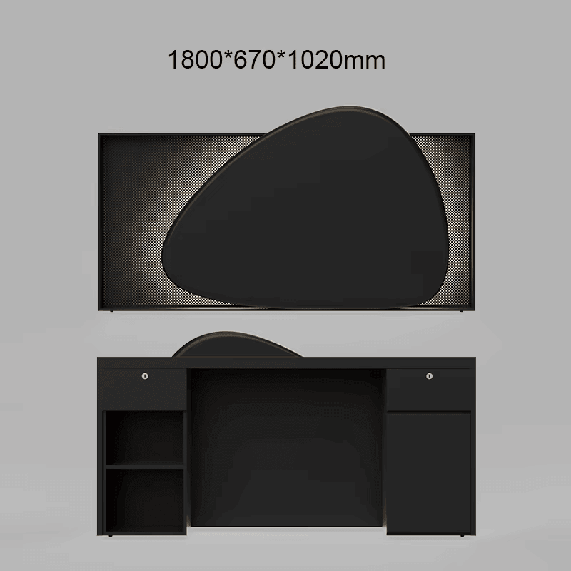 Modern 8ft Reception Desk with Cobble and LED for Hotels and Restaurants