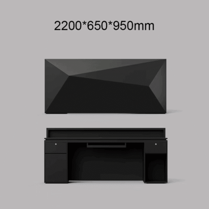 Black diamond reception desk custom wood for salons