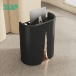 Small Black Reception Counter for Compact Spaces
