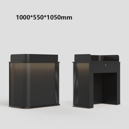 Black Metal Mesh Front Desk with LED Lights