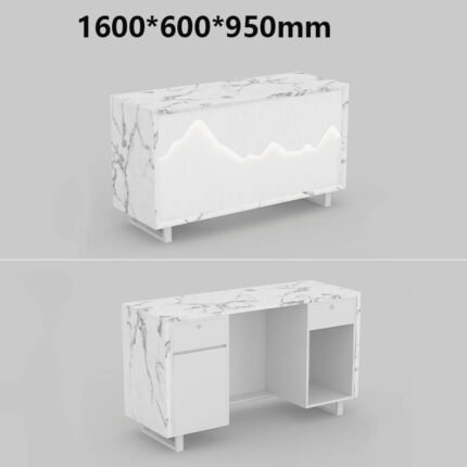 Reception Desk for Large Showrooms with Marble Look
