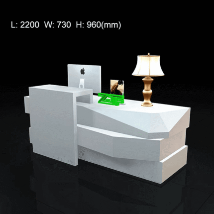 White reception desk diamond appearance for hotels