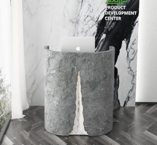Marble-Effect Reception Desk for Nail Studios