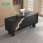 Retail Store Reception Desk with Black Woodgrain