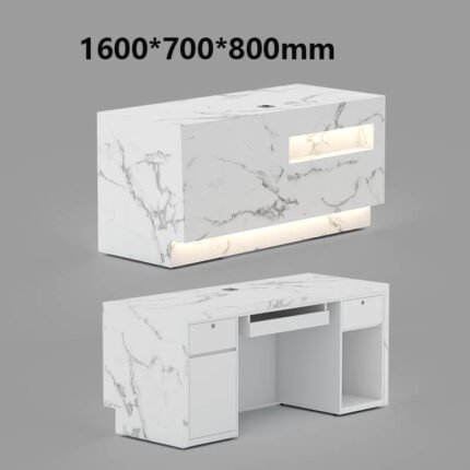 Custom white marble reception desk modern design