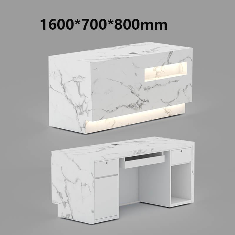 Custom white marble reception desk modern design