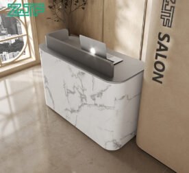 Reception counter with marble finish for lobbies