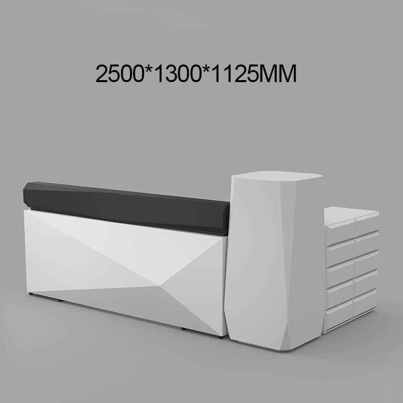 L-shaped reception counter for businesses