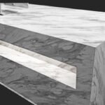 I shaped dark marble reception desk for offices