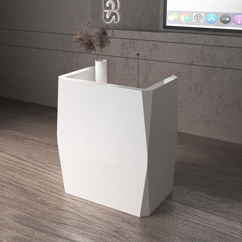 Minimalist Desk for Clinic Reception Areas 3 Small white reception desk for salons