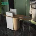 Small White Reception Counter for Beauty Salons